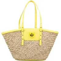 Pinko Sacs à main 'Love Summer Basket Rafia + Vit' beige