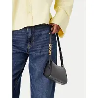 DKNY Femmes, Sac à main, Avril Schultertasche Leder 26 cm, Noir