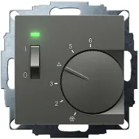 Eberle Régulateur d'ambiance encastré UTE 1015 Anthracite 55x55 mm Température 5-30 C, AC 230V