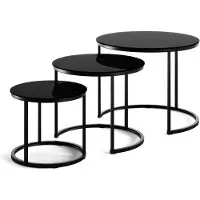 Vicco Set de tables basses Montreal Verre 55x55cm 3 pièces, Model 57929