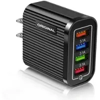 Generique Chargeur de transfert QC3.0 48W, 4 Ports USB ue/US, charge rapide, adaptateur de téléphone, pour iPhone Samsung Huawei Xiaomi
