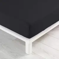 Douceur d'intérieur Drap Housse Uni - 160 X 200 Cm - Jersy - Noir