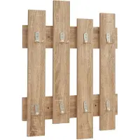 Helloshop26 Portemanteau meuble d'entrée design mural 80 x 60 x 3 cm effet chêne 03_0010378