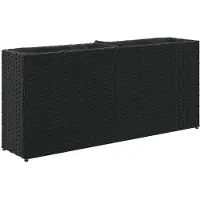 vidaXL Lit surélevé avec 2 compartiments Noir 90x20x40 cm Poly rotin