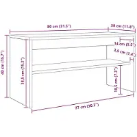 vidaXL Armoire TV Chêne Sonoma 80 x 30 x 40 cm Bois composite