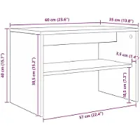 vidaXL Armoire TV vieux bois 60 x 35 x 40 cm Bois composite