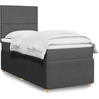 vidaXL Lit boxspring avec matelas gris foncé 100x200 cm Tissu