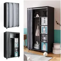 Vicco Armoire Doros Gris 100x168cm ouvert, avec roulettes, Model 40641