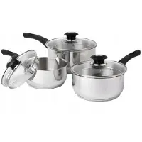 Russell Hobbs RH00542EU7 Set de casseroles Easy Strain 3pcs, Poêle + casserole, Argent