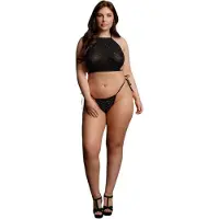 Le Désir Plus Size - ensemble de fête noir à strass (XL-3XL)