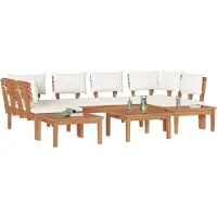 vidaXL Ensemble de canapé de jardin 4 pièces marron et crème