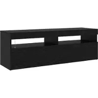 vidaXL Meuble TV avec LED, 2 pièces, noir, aspect chêne, 260 x 37 x 40 cm