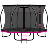 Thunder Trampoline de jardin Ultra 366 cm 12 ft filet intérieur 150 kg Noir Rose