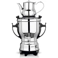 BEEM TEA-CLASSIC Samovar 3 L en acier inoxydable noir | avec théière de 1 L