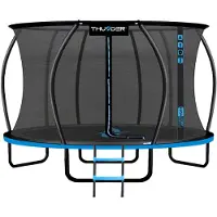 Thunder Trampoline de jardin Ultra 366 cm 12 ft filet intérieur 150 kg Bleu Noir