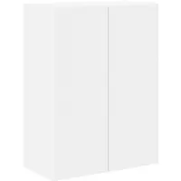 vidaXL Meuble mural pour télévision, 59,5 x 31 x 80 cm, blanc, fabriqué en panneaux de particules