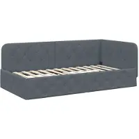 vidaXL Cadre de lit d'angle gris foncé 90 x 200 cm Velours