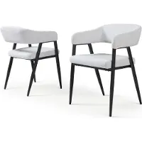 En.casa Chaise de salle à manger « Kohlmand », lot de 2, rembourrée, tissu gris clair