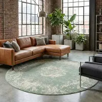 FRAAI Tapis rond vintage | Wonder Vert | Ø 180cm | Vert | Rond | Tapis