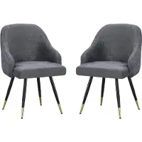 HABITAT ET JARDIN Lot de 2 chaises en tissu "Harmony" - 54 x 57 x 90 cm - Gris