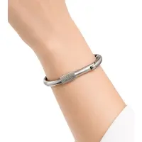 Calvin Klein Bracelet moderne pour femme en acier inoxydable avec fermoir mousqueton - Bijou de poignet KJJHMD10010 Argent