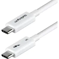 StarTech.com .com TBLT5MM50CM240WWH, Hommes, Hommes, 0,5 m, 120 Gbit/s, Blanc, Nickel