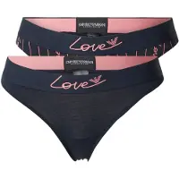 Emporio Armani pour femme. EW000404_AF19049 Lot de 2 culottes brésiliennes bleu marine (XS), Homewear, Coton