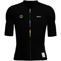 Santini Uci World Champion Mondo 2025 Short Sleeve Jersey Noir M