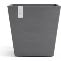 Ecopot's Rotterdam 45 + Wasserreservoir Weiss Grau (43.60 x 43.60 x 44.40 cm)