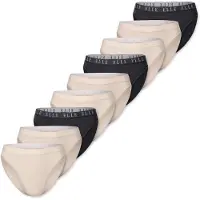 Elle Slip ' High Leg Logo ' beige / noir