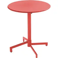Oviala Table de jardin ronde bistrot avec plateau rabattable 70 cm rouge - Palavas