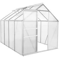 HABITAT ET JARDIN Serre jardin polycarbonate 250 x 190 x 195 cm "Basilic" - 4,75 m² - Gris