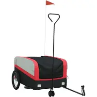 Syfax Remorque de vélo noir et rouge 45 kg fer