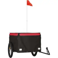 Syfax Remorque de vélo noir et rouge 45 kg fer