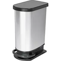 Rotho Poubelle à pédale Paso mono 50 litres argent