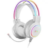 Mars Gaming Casque de jeu avec microphone MHRGB/ Jack 3.5/ Blanc
