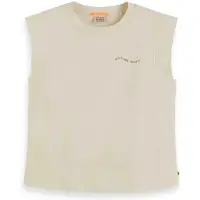 Scotch & Soda Side Panel Insert Sleeveless T-shirt Beige L Femme