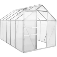 HABITAT ET JARDIN Serre jardin polycarbonate 310 x 190 x 195 cm "Basilic" - 5,89 m² - Gris