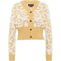 Faina Cardigan jaune / blanc cassé