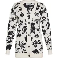Usha Cardigan noir / blanc cassé