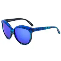 Italia Independent Lunettes de soleil - - Modèle Femme - Ø 58 mm - Couleur Bleu - Protection Catégorie 3