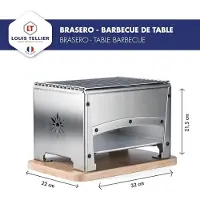 Tellier Barbecue de table à charbon 33x22cm - - BRASI-F - brasero