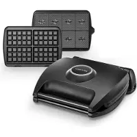Lagrange Gaufrier 4 gaufres et 2 jeux de plaques 1700 W Noir