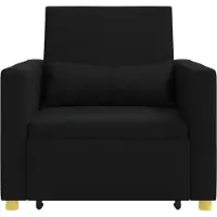 vidaXL Canapé Lit Simple avec des roues Noir 90 x 165 x 87 cm tissu