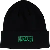 Creature Logo Outline Long Shoreman Beanie Noir