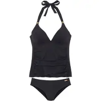 LASCANA Tankini or / noir