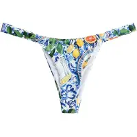 Next Bas de bikini bleu foncé / citron / vert / blanc