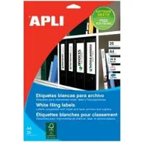 APLI Paper - Blanc - 61 X 190 Mm 100 Unités (25 Feuille(S) X 4 Étiquettes