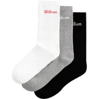 Wilson Crew Logo Socks 3 Units Gris EU 35-37