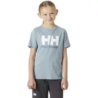 Helly Hansen Logo Jr Short Sleeve T-shirt Bleu,Gris 8 Years Enfants
